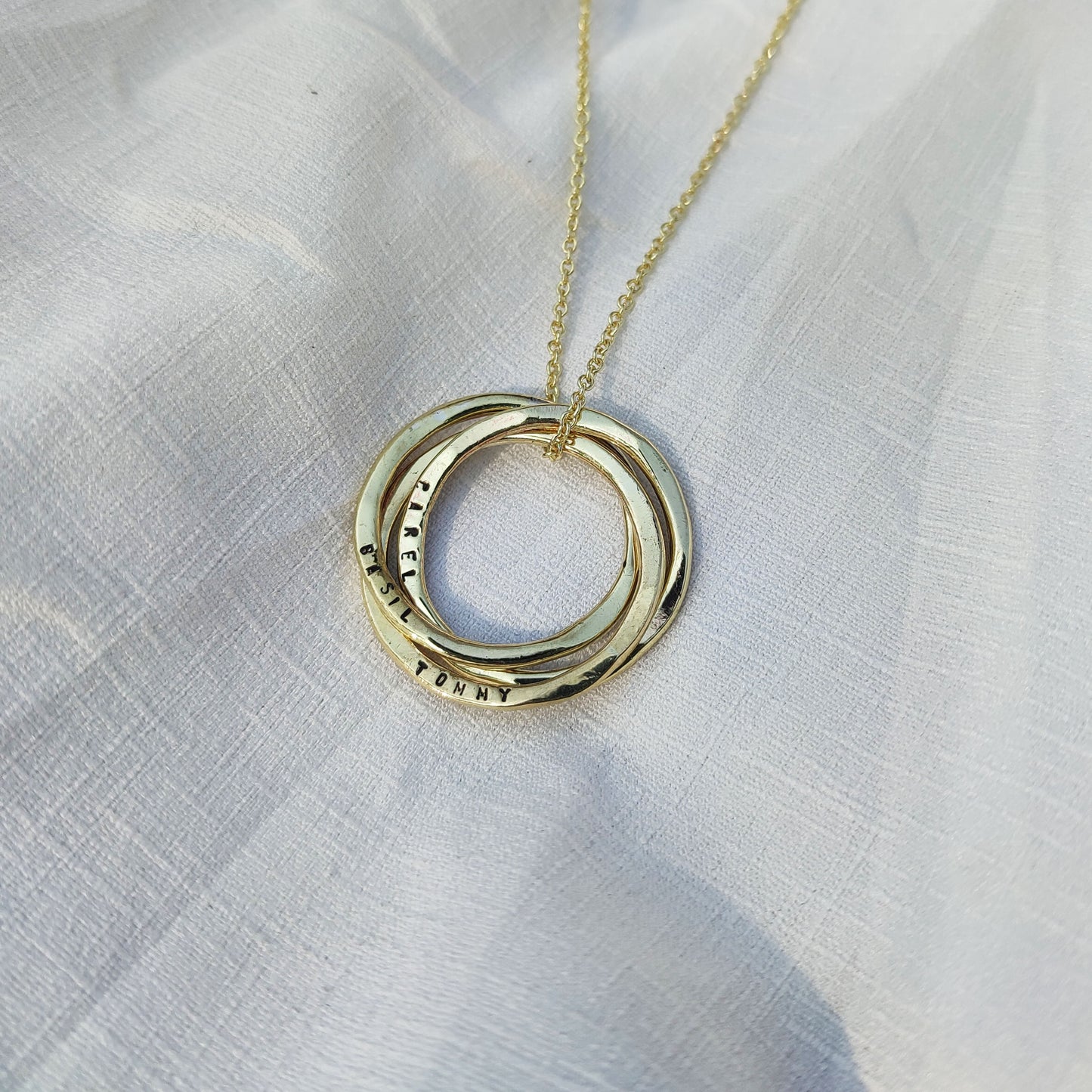 INTERLINKED HAMMERED HOOP Necklace