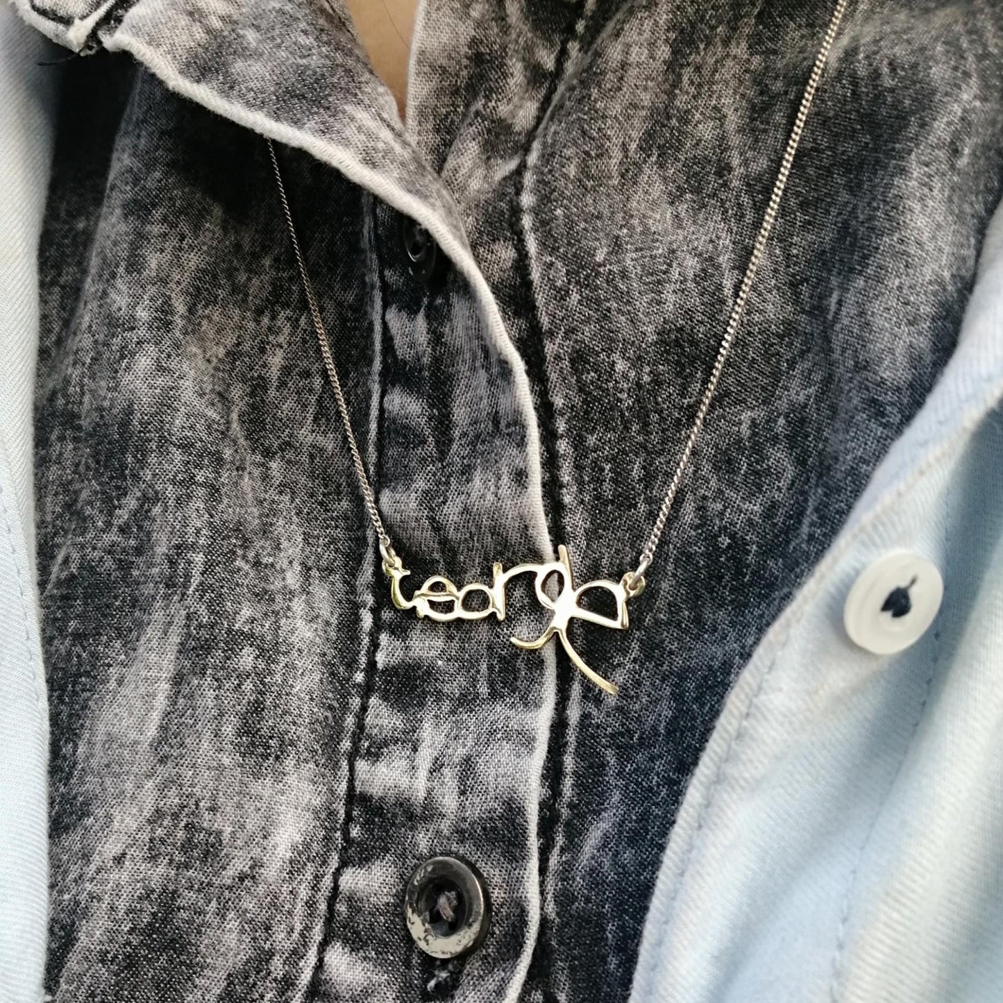 Handwriting Necklace Horizontal