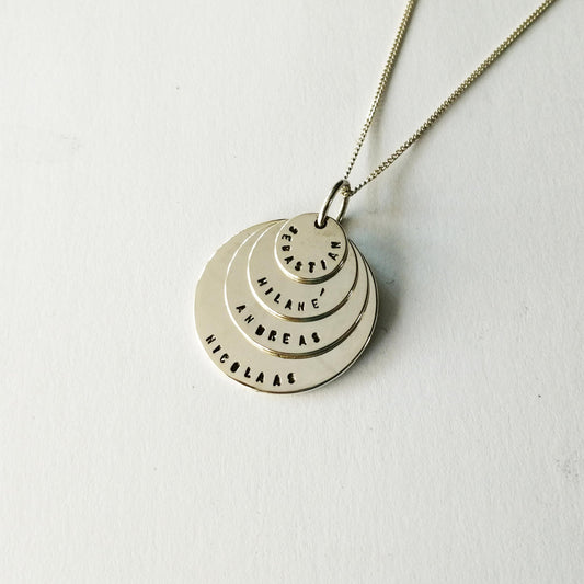 Quadruple Punch Disc Necklace