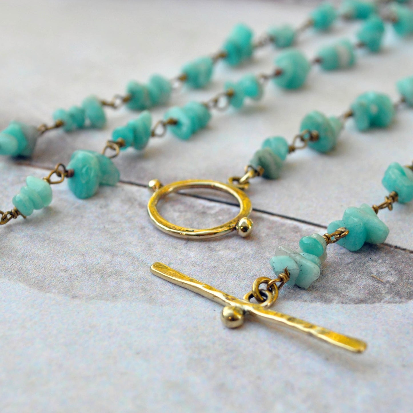 APATITE Beaded Necklace with URCHIN TOGGLE