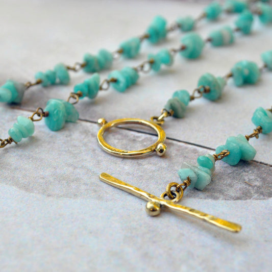 APATITE Beaded Necklace with URCHIN TOGGLE