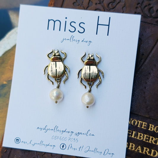 Scarab Stud Earrings