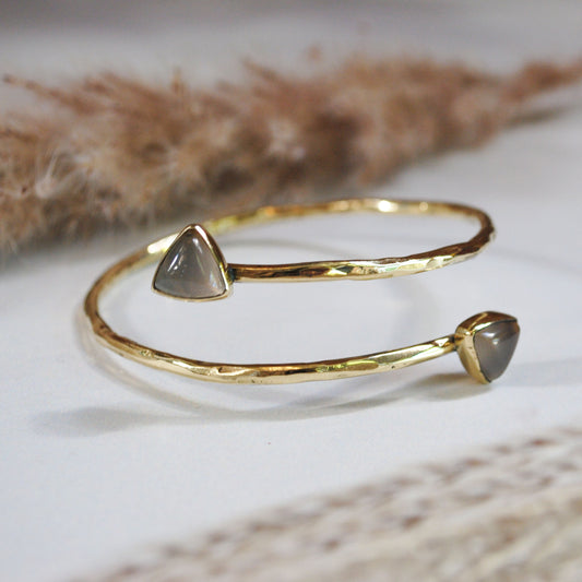 Bark Wrap Stone Bangle