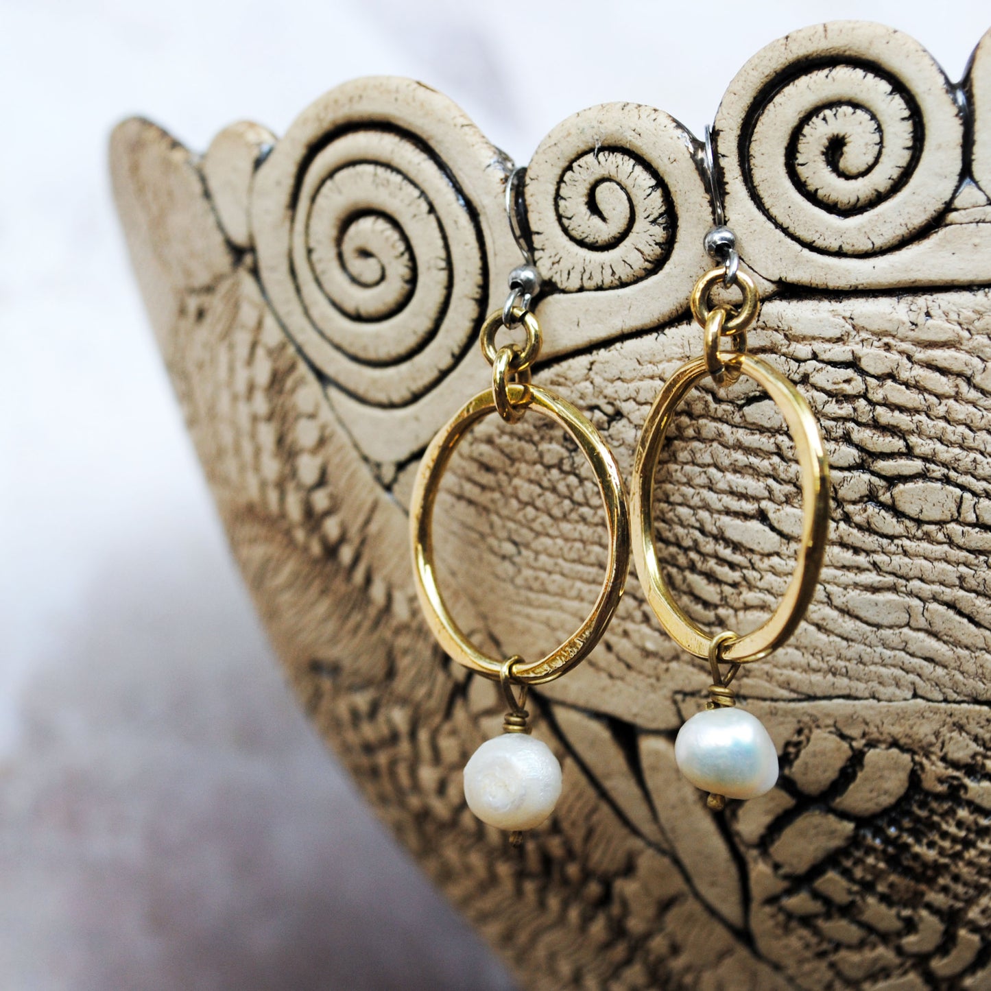 Poppy Earrings with Freshwater Pearls
