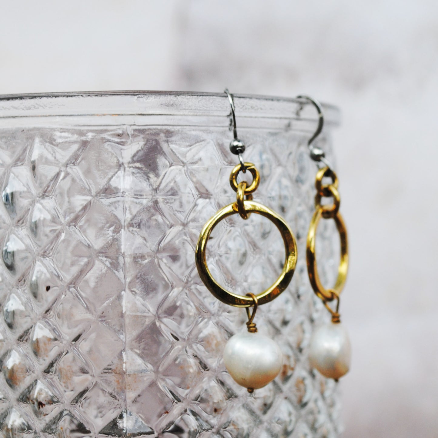 Poppy Earrings with Freshwater Pearls