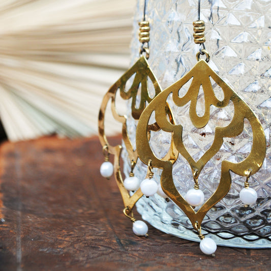 Roxana Earrings with Pearls