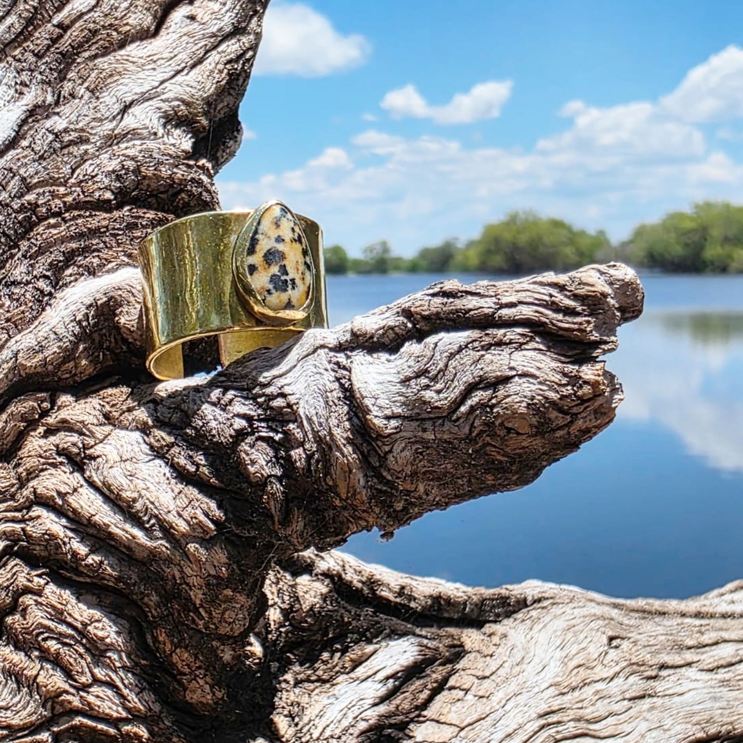 Petite Stone Bezel Chunk Ring