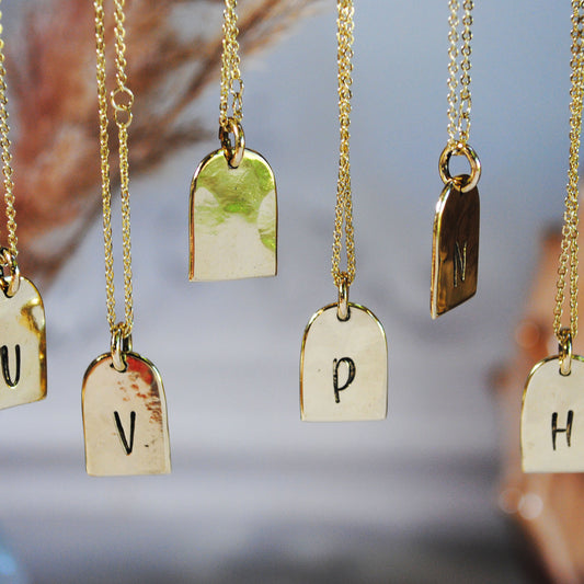 Tag Initial Necklace